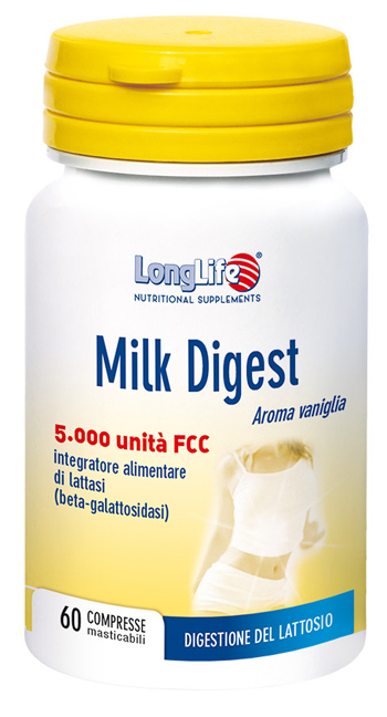 LONGLIFE MILK DIGEST 60 COMPRESSE MASTICABILI - Farmacia Del Monaco