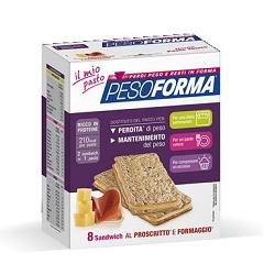 PESOFORMA SANDWICH PROSCIUTTO/FORMAGGIO 4 PASTI 8 PEZZI X 25 G - Farmacia Del Monaco