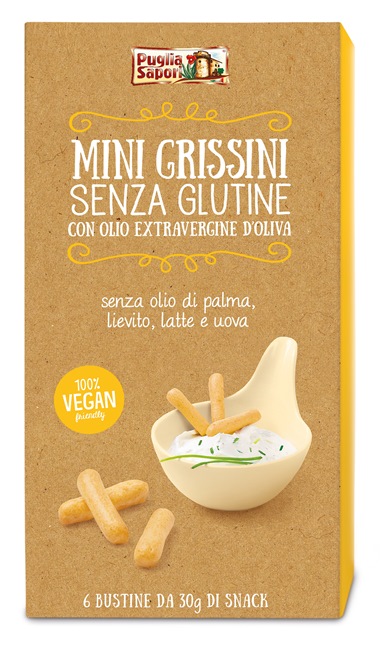 PUGLIA SAPORI MINI GRISSINI CON OLIO EXTRAVERGINE DI OLIVA 180 G - Farmacia Del Monaco