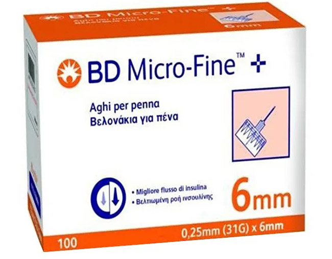 AGO PER PENNA DA INSULINA BD MICROFINE GAUGE 31 6MM 100 PEZZI - Farmacia Del Monaco