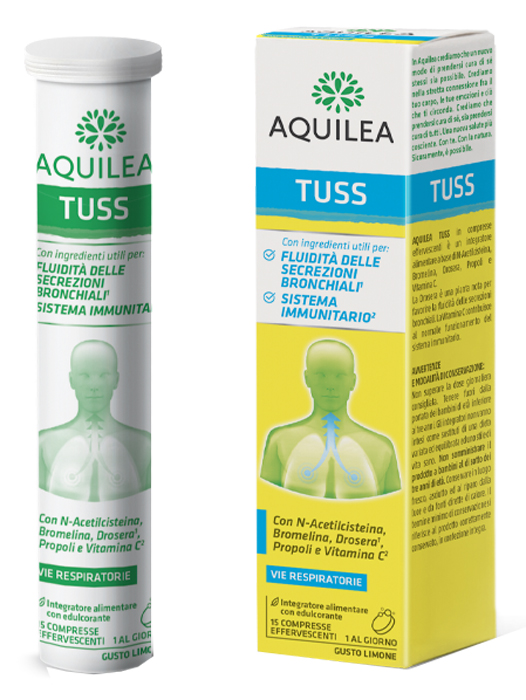AQUILEA TUSS 15 COMPRESSE EFFERVESCENTI 90 G - Farmacia Del Monaco