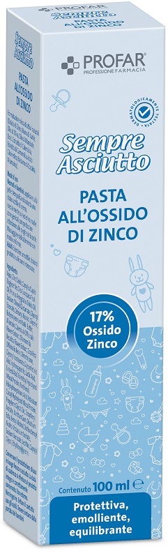 PROFAR SEMPRE ASCIUTTO PASTA ALL'OSSIDO DI ZINCO 17% 100 ML - Farmacia Del Monaco