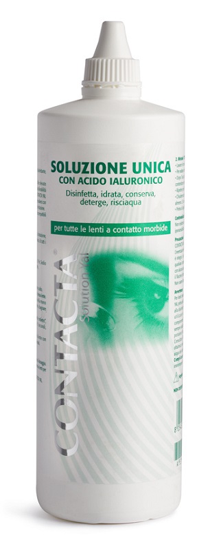 SOLUZIONE UNICA CON ACIDO IALURONICO PER LENTI A CONTATTO CONTACTA SOLUTION 360 ML - Farmacia Del Monaco