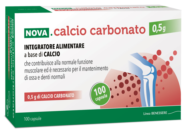 NOVA CALCIO CARBONATO 0,5 G 100 CAPSULE - Farmacia Del Monaco