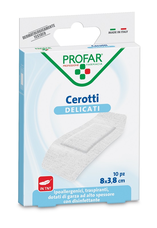 CEROTTO TESSUTO NON TESSUTO DELICATO SUPER 8X3,8 CM 10 PEZZI PROFAR - Farmacia Del Monaco
