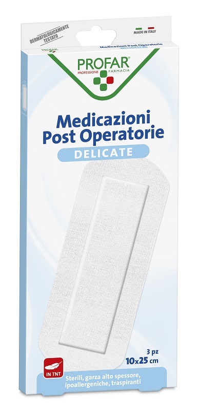 MEDICAZIONE POST OPERATORIA STERILE GARZA ANTIADERENTE 10X25 CM 3 PEZZI PROFAR - Farmacia Del Monaco