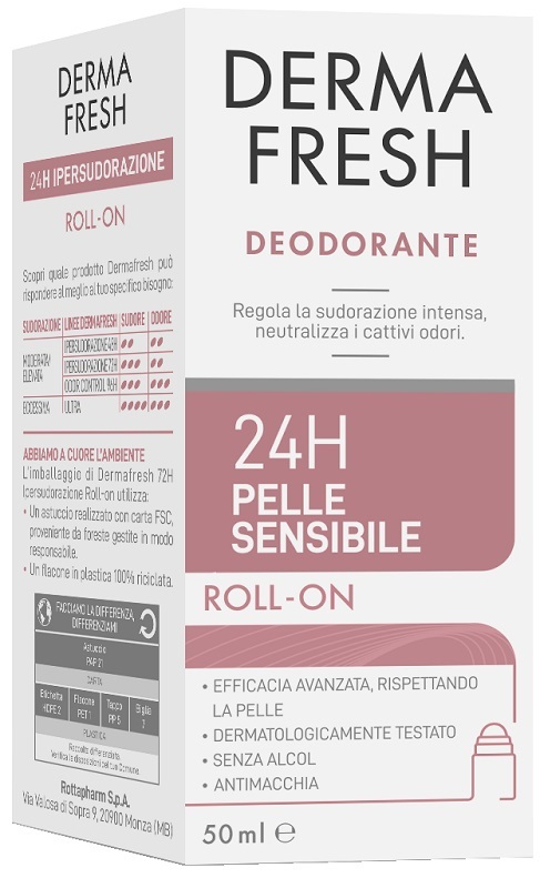 DERMAFRESH 24H PELLE SENSIBILE ROLL ON 50 ML - Farmacia Del Monaco