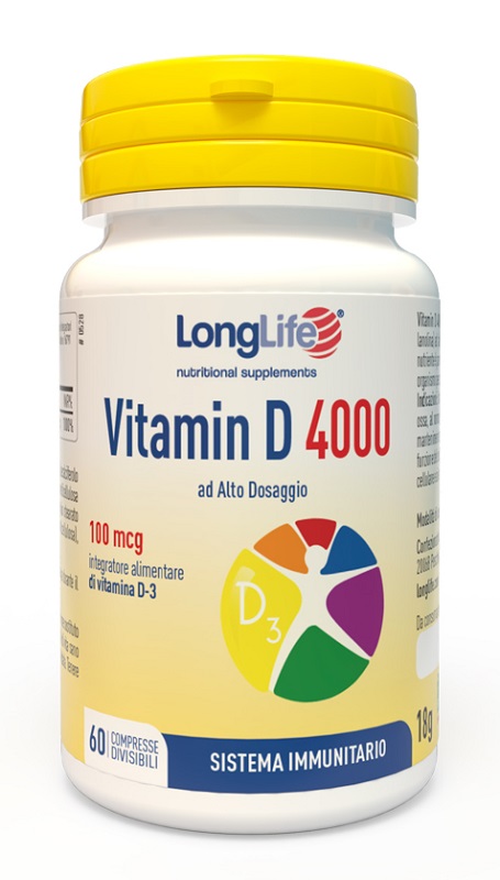LONGLIFE VITAMIN D 4000UI 60 COMPRESSE DIVISIBILI - Farmacia Del Monaco