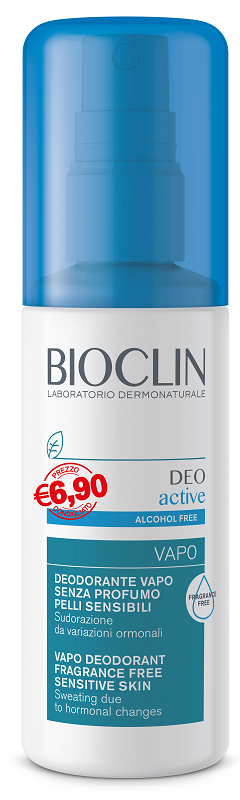 BIOCLIN DEO ACTIVE VAPO SENZA PROFUMO E SENZA ALCOOL PER PELLI SENSIBILI PROMO 100 ML - Farmacia Del Monaco