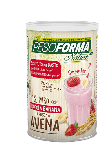 PESOFORMA NATURE SMOOTHIE FRAGOLA BANANA POLVERE 420 G - Farmacia Del Monaco