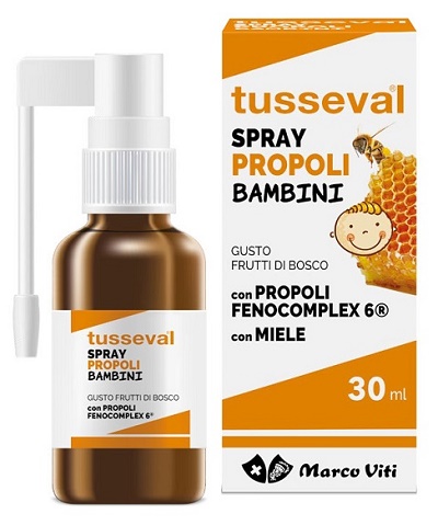 TUSSEVAL GOLA PROPOLI SPRAY PER BAMBINI 30 ML - Farmacia Del Monaco