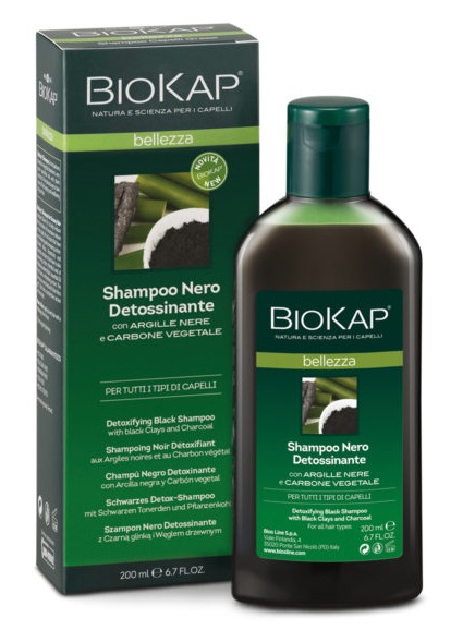 BIOKAP BELLEZZA SHAMPOO NERO DETOSSINANTE 200 ML BIOSLINE - Farmacia Del Monaco