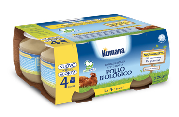 HUMANA OMOGENEIZZATO DI POLLO BIOLOGICO 4 X 80 G - Farmacia Del Monaco