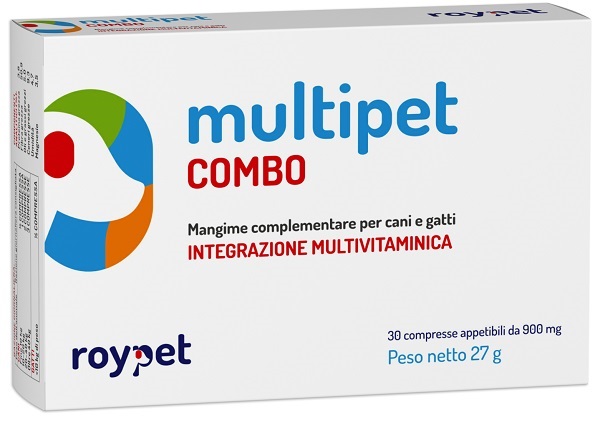 MULTIPET COMBO INTEGRAZIONE MULTIVITAMINICA CANI E GATTI 30 COMPRESSE APPETIBILI DA 900 MG - Farmacia Del Monaco