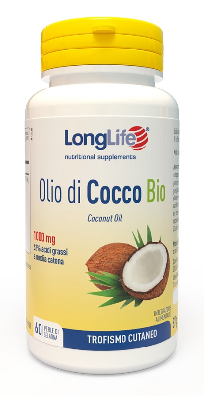 LONGLIFE OLIO COCCO BIO 60 PERLE IN GELATINA - Farmacia Del Monaco