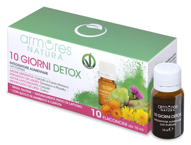ARMORES NATURA 10 GIORNI DETOX 10 FLACONCINI DA 10 ML - Farmacia Del Monaco