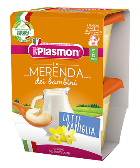 PLASMON LA MERENDA DEI BAMBINI MERENDE LATTE VANIGLIA ASETTICO 2 X 120 G - Farmacia Del Monaco
