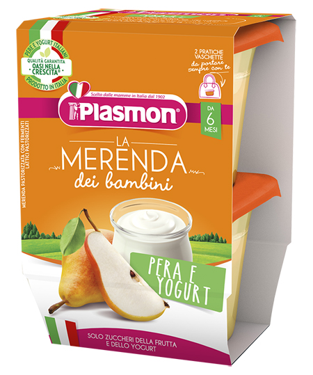 PLASMON LA MERENDA DEI BAMBINI SAPORI DI NATURA PERA YOGURT ASETTICO 2 X 120 G - Farmacia Del Monaco
