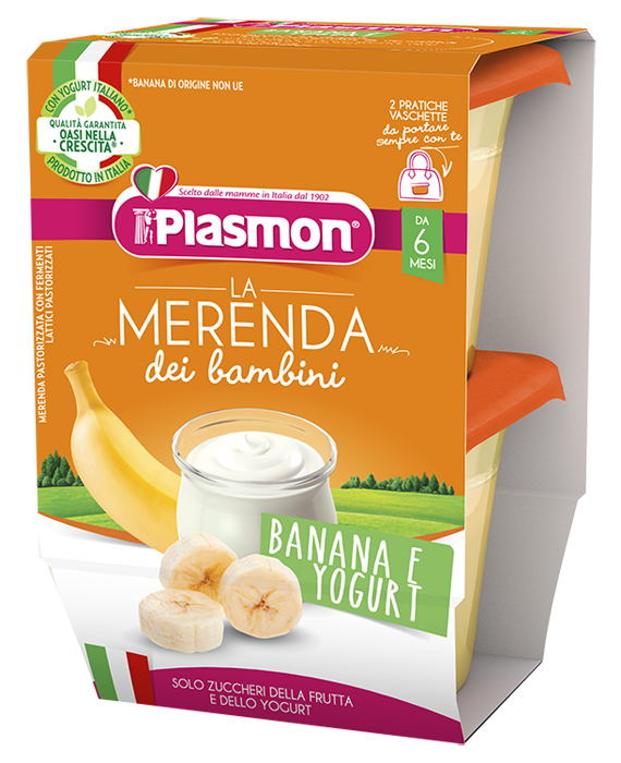 PLASMON LA MERENDA DEI BAMBINI SAPORI DI NATURA BANANA YOGURT ASETTICO 2 X 120 G - Farmacia Del Monaco