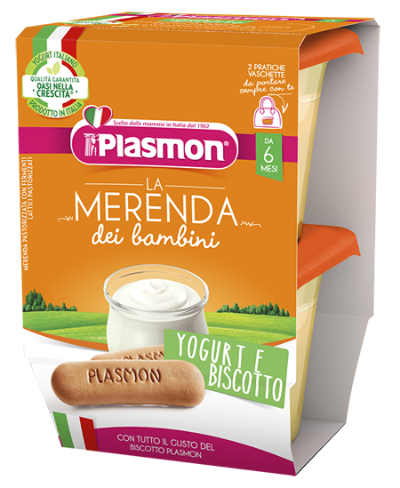 PLASMON LA MERENDA DEI BAMBINI SAPORE DI NATURA YOGURT BISCOTTO ASETTICO 2 X 120 G - Farmacia Del Monaco