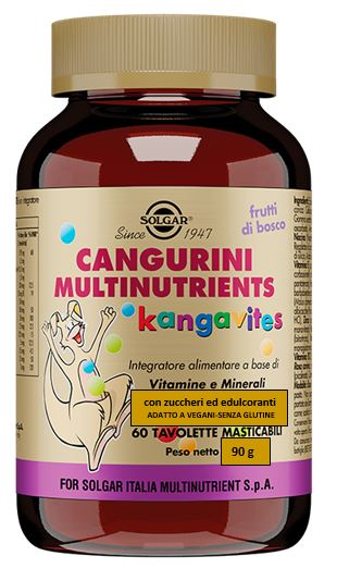 CANGURINI MULTINUTRIENTS FRUTTI BOSCO 60 TAVOLETTE MASTICABILI - Farmacia Del Monaco