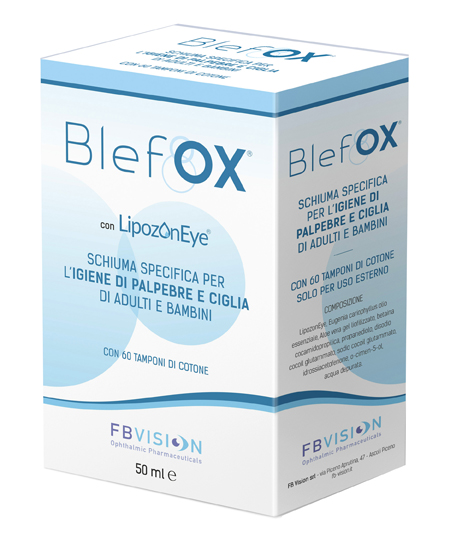 BLEFOX SCHIUMA SPECIFICA PER IGIENE PALPEBRE E CIGLIA 50 ML CON EROGATORE + 60 DISCHETTI - Farmacia Del Monaco
