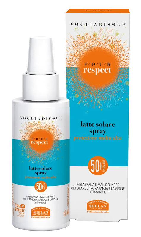VOGLIADISOLE FOUR RESPECT LATTE SOLARE SPRAY SPF50 VISO E CORPO 100 ML - Farmacia Del Monaco