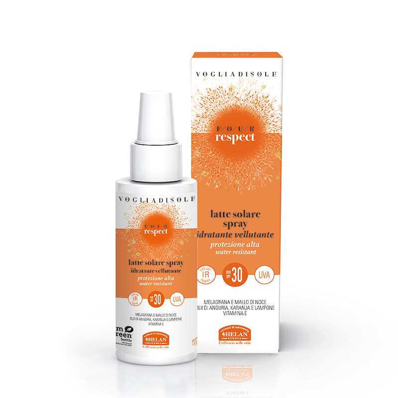 VOGLIADISOLE FOUR RESPECT LATTE SOLARE SPRAY SPF30 VISO E CORPO 100 ML - Farmacia Del Monaco
