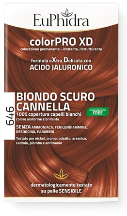 EUPHIDRA COLORPRO GEL COLORANTE CAPELLI XD 646 CANNELLA 50 ML IN FLACONE + ATTIVANTE + BALSAMO + GUANTI - Farmacia Del Monaco