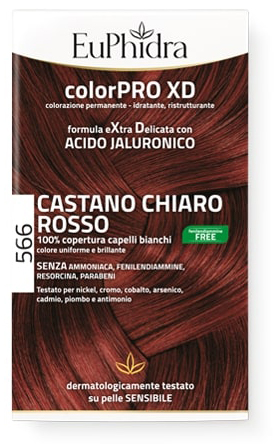 EUPHIDRA COLORPRO GEL COLORANTE CAPELLI XD 566 CASTANO CHIARO ROSSO 50 ML + ATTIVANTE + BALSAMO + GUANTI - Farmacia Del Monaco