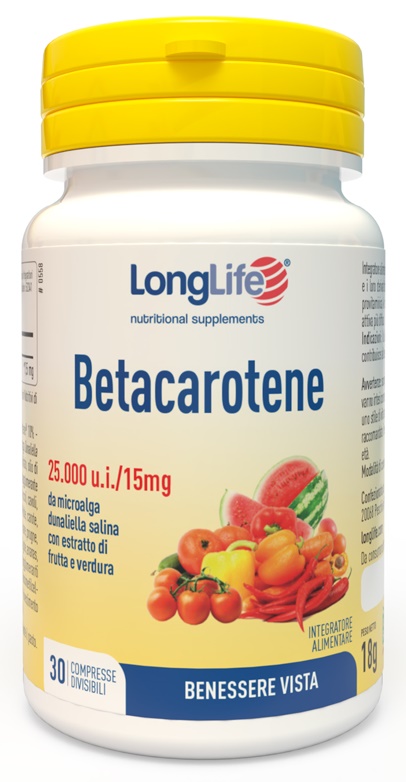 LONGLIFE BETACAROTENE 25000 UI 30 COMPRESSE - Farmacia Del Monaco