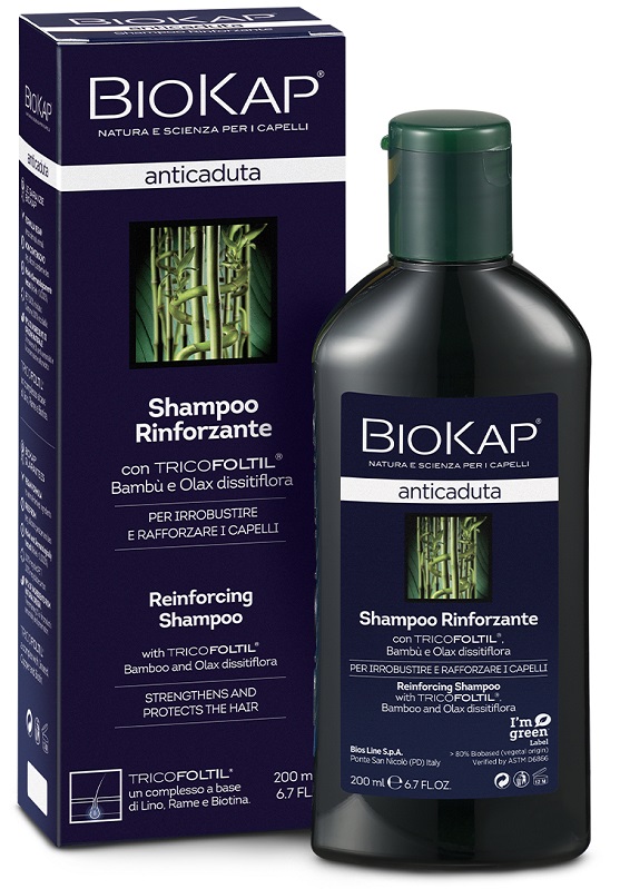 BIOKAP SHAMPOO RINFORZANTE ANTICADUTA CON TRICOFOLTIL NUOVA FORMULA 200 ML - Farmacia Del Monaco