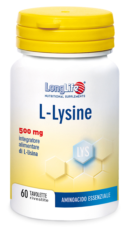 LONGLIFE L-LYSINE 500MG 60 TAVOLETTE RIVESTITE DA 860 MG - Farmacia Del Monaco