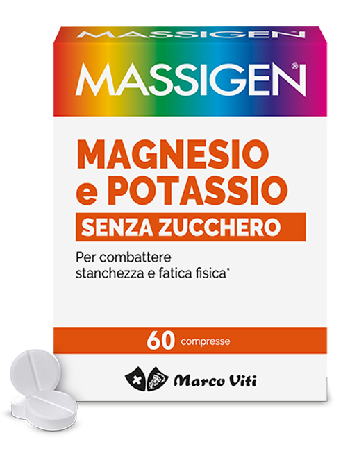 MASSIGEN MAGNESIO POTASSIO SENZA ZUCCHERI 60 COMPRESSE - Farmacia Del Monaco