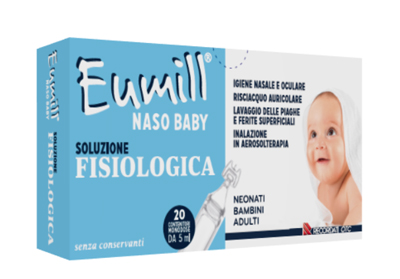 EUMILL NASO BABY SOLUZIONE FISIOLOGICA 20 CONTENITORI MONODOSE 5 ML - Farmacia Del Monaco