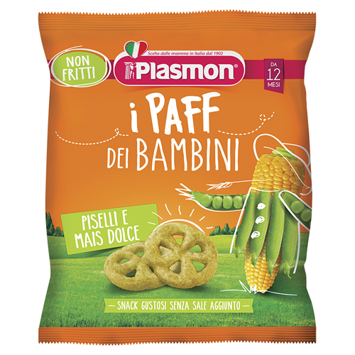 PLASMON DRY SNACK PAFF PISELLI-MAIS 15 G - Farmacia Del Monaco