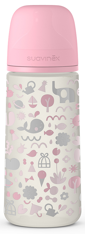 SUAVINEX MEMORIES BIBERON SILICONE DA 360ML SX PRO ROSA - Farmacia Del Monaco