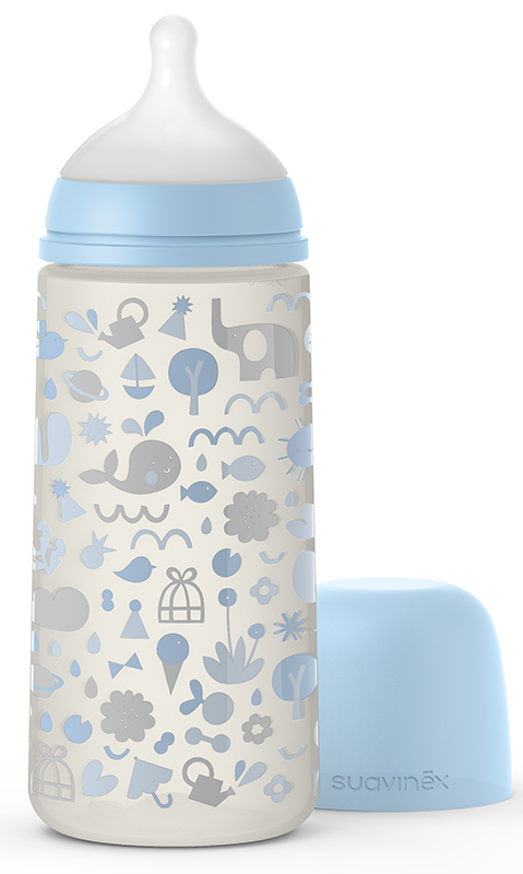 SUAVINEX MEMORIES BIBERON SILICONE DA 360ML SX PRO AZZURRO - Farmacia Del Monaco