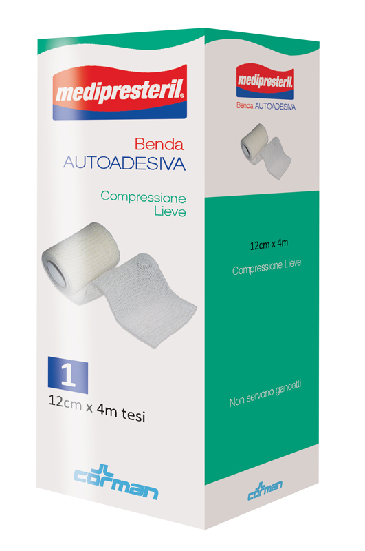 MEDIPRESTERIL BENDA AUTOADESIVA 12X400 CM 1 PEZZO - Farmacia Del Monaco
