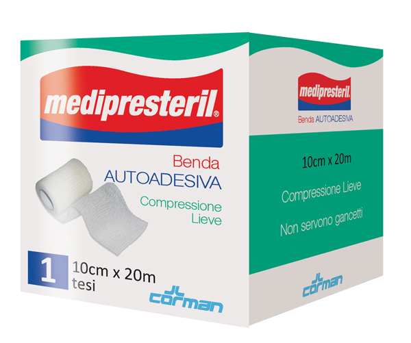 MEDIPRESTERIL BENDA AUTOADESIVA 10X2000 CM 1 PEZZO - Farmacia Del Monaco