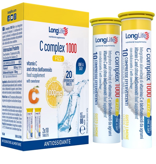 LONGLIFE C COMPLEX 1000 FIZZ 20 COMPRESSE EFFERVESCENTI - Farmacia Del Monaco