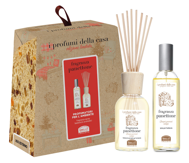 I PROFUMI DELLA CASA SET PANETTONE 1 SPRAY AMBIENTE 100 ML + BASTONCINI AROMATICI AMBIENTE 100 ML - Farmacia Del Monaco