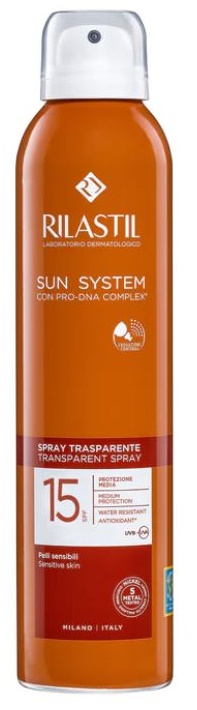 RILASTIL SUN SYSTEM TRANSPARENT SPRAY SPF15 200 ML - Farmacia Del Monaco