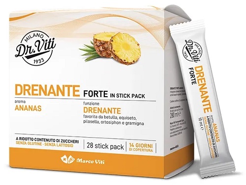 DR VITI DRENANTE FORTE ANANAS 28 STICK PACK SENZA ZUCCHERI - Farmacia Del Monaco
