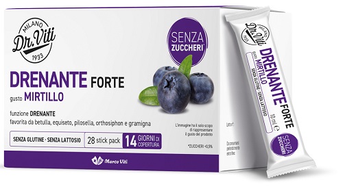 DR VITI DRENANTE FORTE MIRTILLO 28 STICK PACK SENZA ZUCCHERI - Farmacia Del Monaco