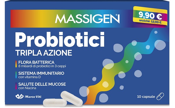 MASSIGEN PROBIOTICI 10 CAPSULE 2024 OFFERTA SPECIALE - Farmacia Del Monaco