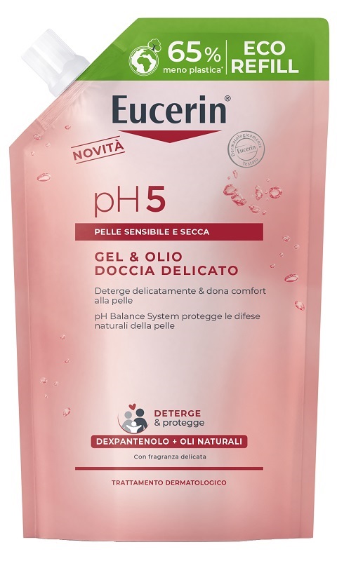 EUCERIN GEL & OLIO DOCCIA DELICATO 400 ML REFILL - Farmacia Del Monaco