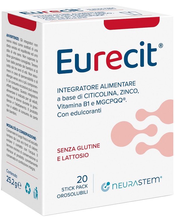 EURECIT 20 STICK PACK OROSOLUBILI DA 1,26 G - Farmacia Del Monaco
