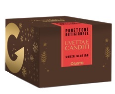 GIUSTO SENZA GLUTINE PANETTONE ARTIGIANALE CON UVETTA E CANDITI DI ARANCIA 600 G - Farmacia Del Monaco