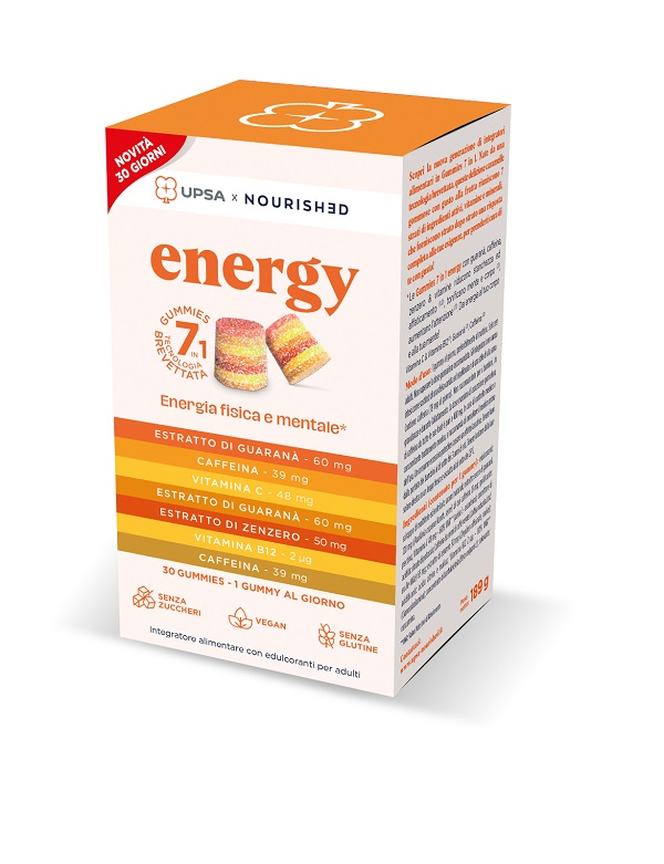 UPSA X NOURISHED ENERGY 30 GIORNI NUOVA FORMULAZIONE 30 GUMMIES - Farmacia Del Monaco
